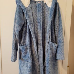 Ladies Lounge Robe - Soft plush fabric with hoodie